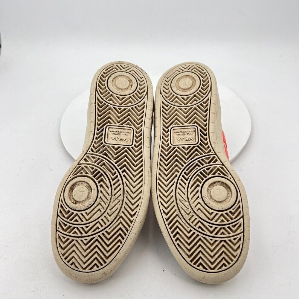 Veja V-10 Women Size 9 White Black Leather Red V Logo Casual Training Shoes - Picture 8 of 14